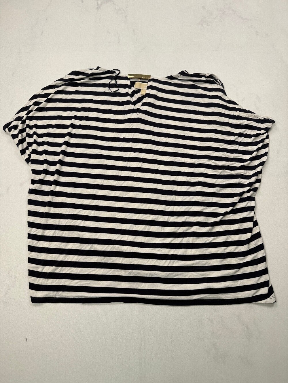 Michael Kors Striped Blouse Black White Modern Classic Style - Womens L